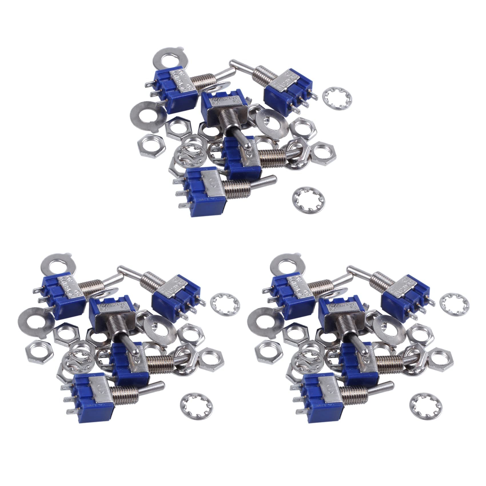 Jnchdghwa As Picture Shown 15 Pcs Ac 3A/250V 6A/125V On/On Spdt Mini 2 Position Latching Toggle Switch