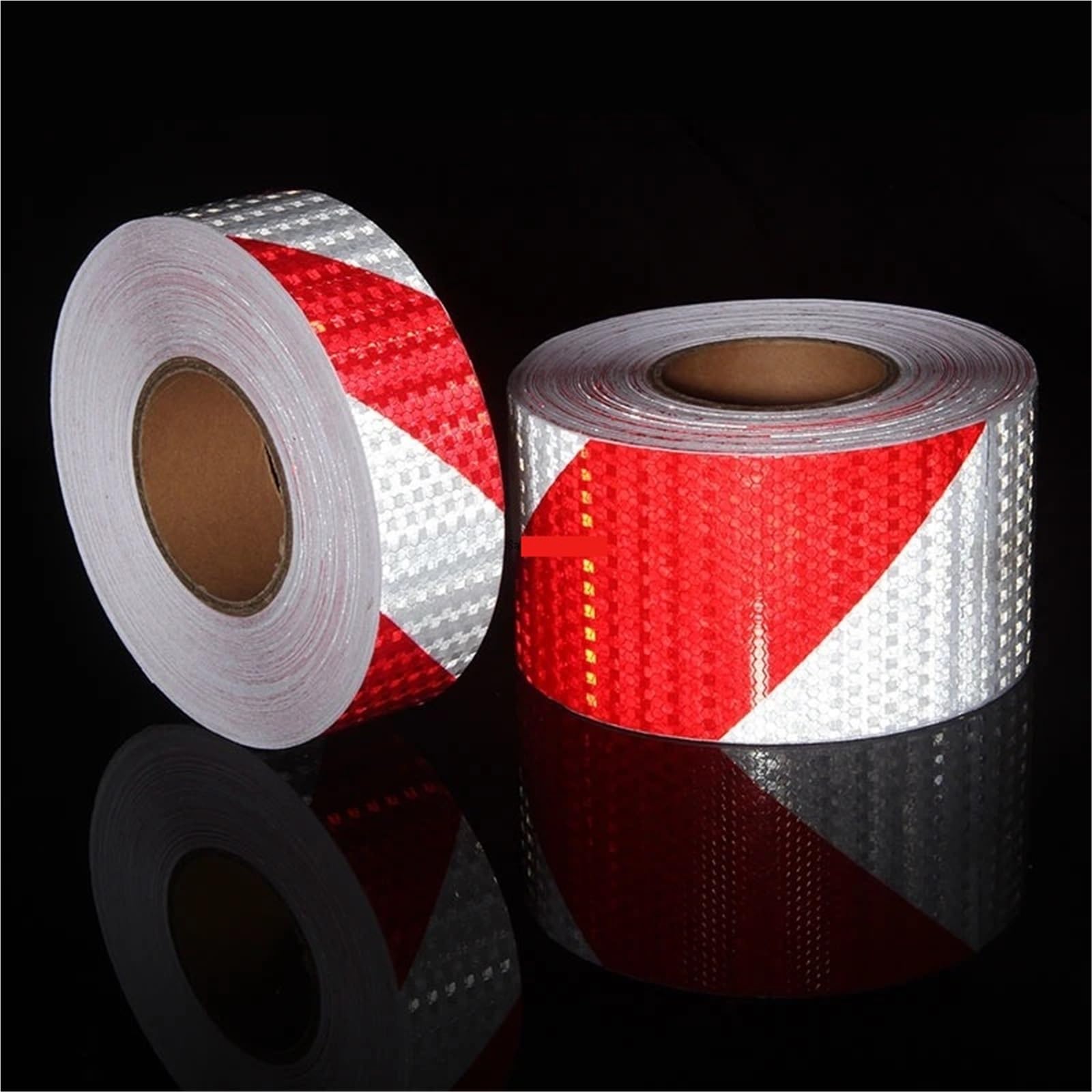 Cinta reflectante Cinta reflectante de sarga blanca y roja 5-20 cm x 5 M izquierda derecha impermeable for coche(Red-White-20cm-R)