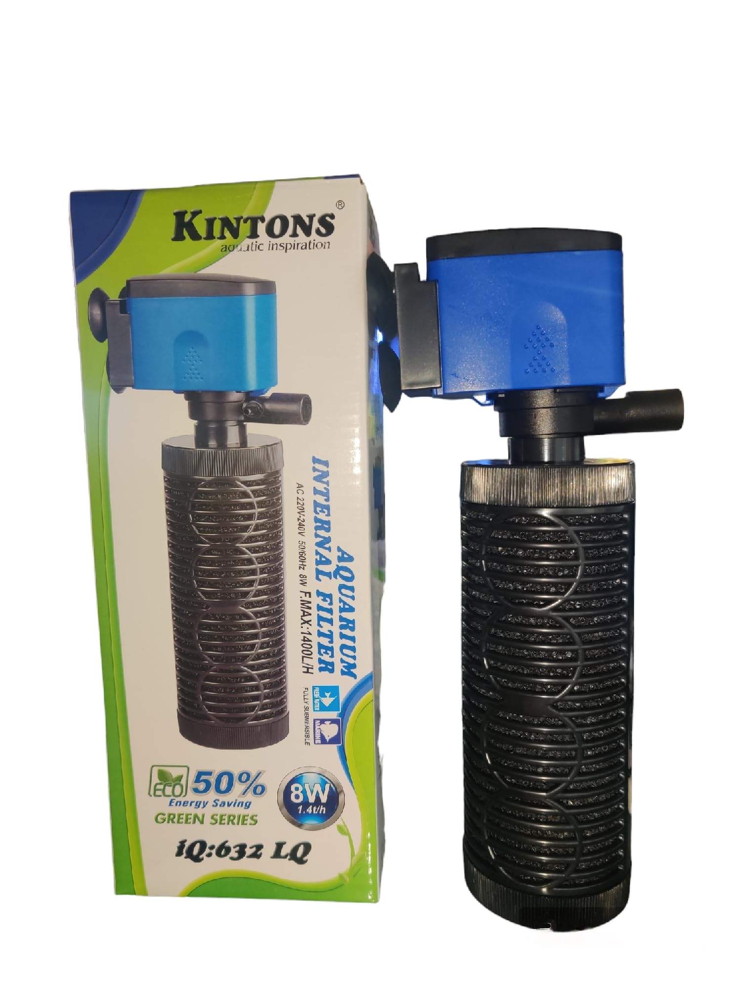 Kintons 50% Energy Saving Aquarium Internal Filter Submersible Filter for Freshwater & Marine Aquarium 8w 1400L/h - IQ632LQ (B0CW1SRNVT) Amazon Price History, Amazon Price Tracker