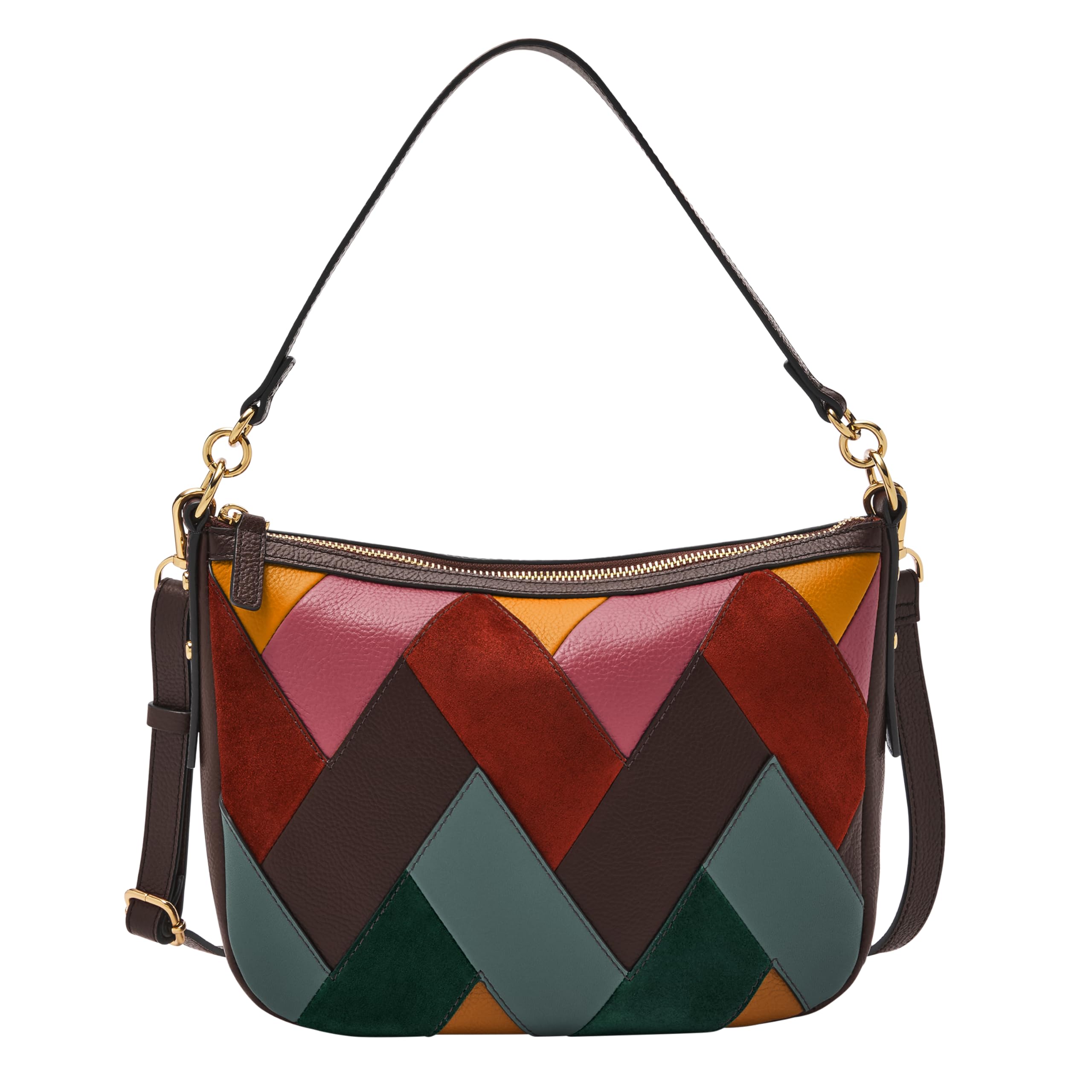 Fossil Women's Jolie Leather Crossbody Purse Handbag, Multicolor