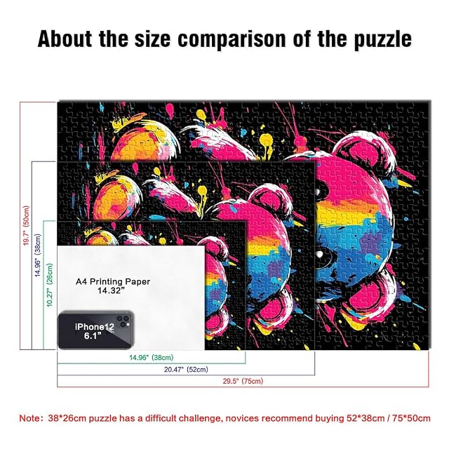 Foto 5 de 6 de Puzzles de 1000 Piezas para Adolescentes Osito de Peluche arcoíris Juguetes para aliviar el estrés Regalo…