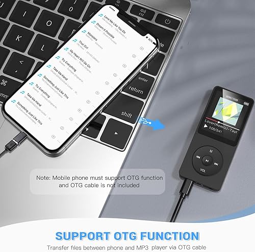 Miniatura 5 de AGPTEK A02PL - Reproductor MP3 de 64 GB, reproducción de 70 horas de reproducción de sonido sin pérdida, soporta hasta 128 GB (negro)