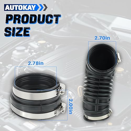 Miniatura 4 de AUTOKAY Manguera de admisión de aire del motor y abrazaderas para Chevrolet Aveo Aveo5 L4 1.6L 2009-2011 Filtro de filtro de entrada Manguera de