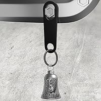 Vista 4 de Yuchew Llavero de motocicleta St Christopher Guardian Luck Bell Biker Car Llavero Accesorios con Colgador de Campana de Motocicleta