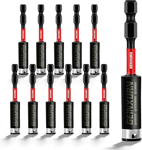 Geinxurn 12PACK Impact Magnetic Screwdriver Bit Holders, 3Inches Extension Socket