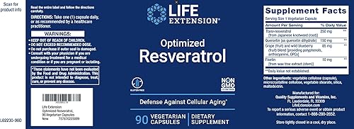 Miniatura 3 de Life Extension Resveratrol optimizado, 90 cápsulas vegetarianas