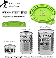 Vista 5 de 6 Pack Can Lids Cover for Pet Food,Dog Cat Can Covers Lid Fit All Standard Size,BPA Free and Dishwasher Safe Silicone Can Cap Tops for Pet Food