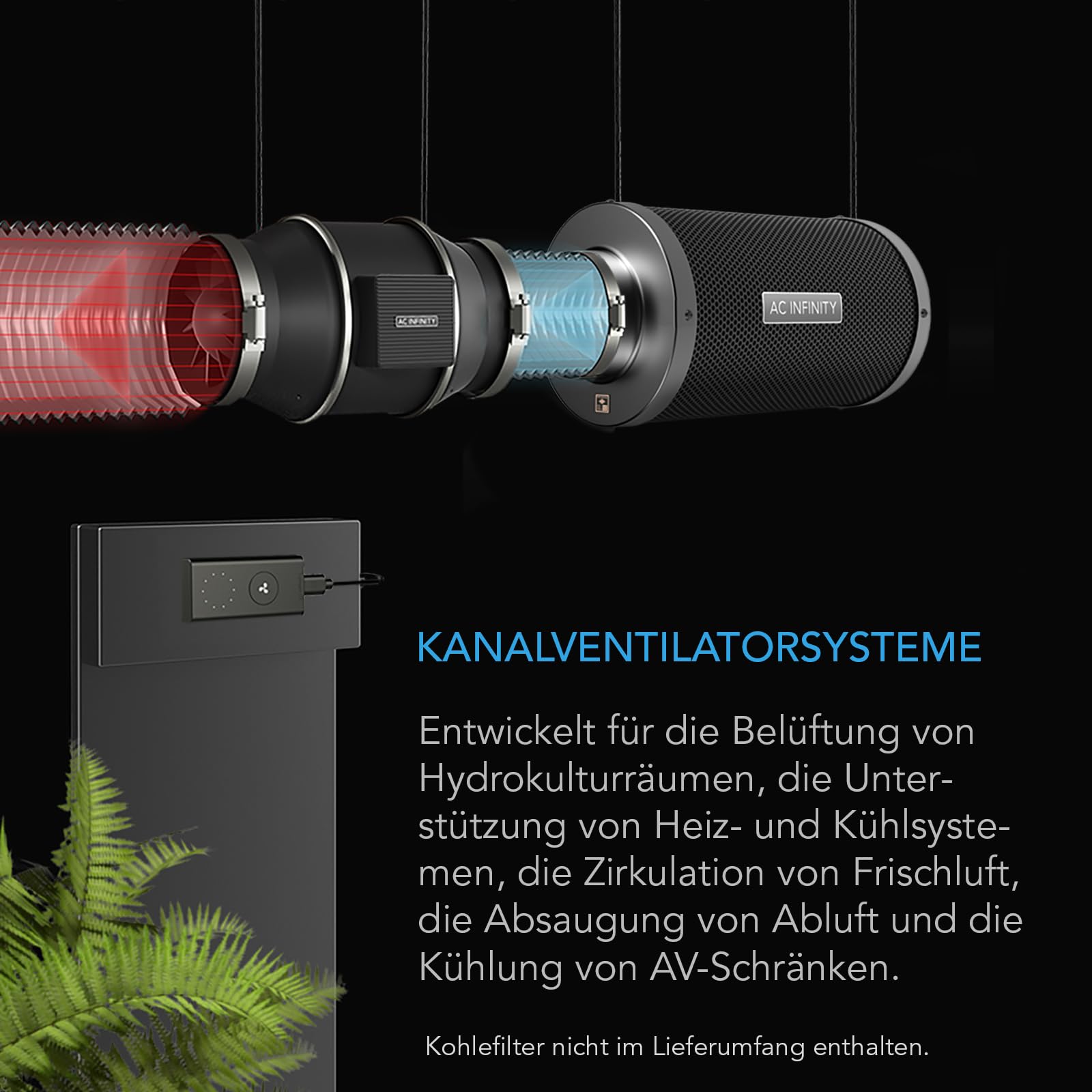 AC Infinity CLOUDLINE PRO S6 – Leises Inline-Lüftersystem 150 mm mit Drehzahlregler, EC-Motor, für Grow-Zelte und Hydroponik