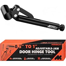 Adjustable Door Hinge Adjustment Tool, 0.3''1'' Universal Hinge Wrench, Heavy Duty Carbon Steel Door Hinge Adjuster for Door Alignment & Repair Black