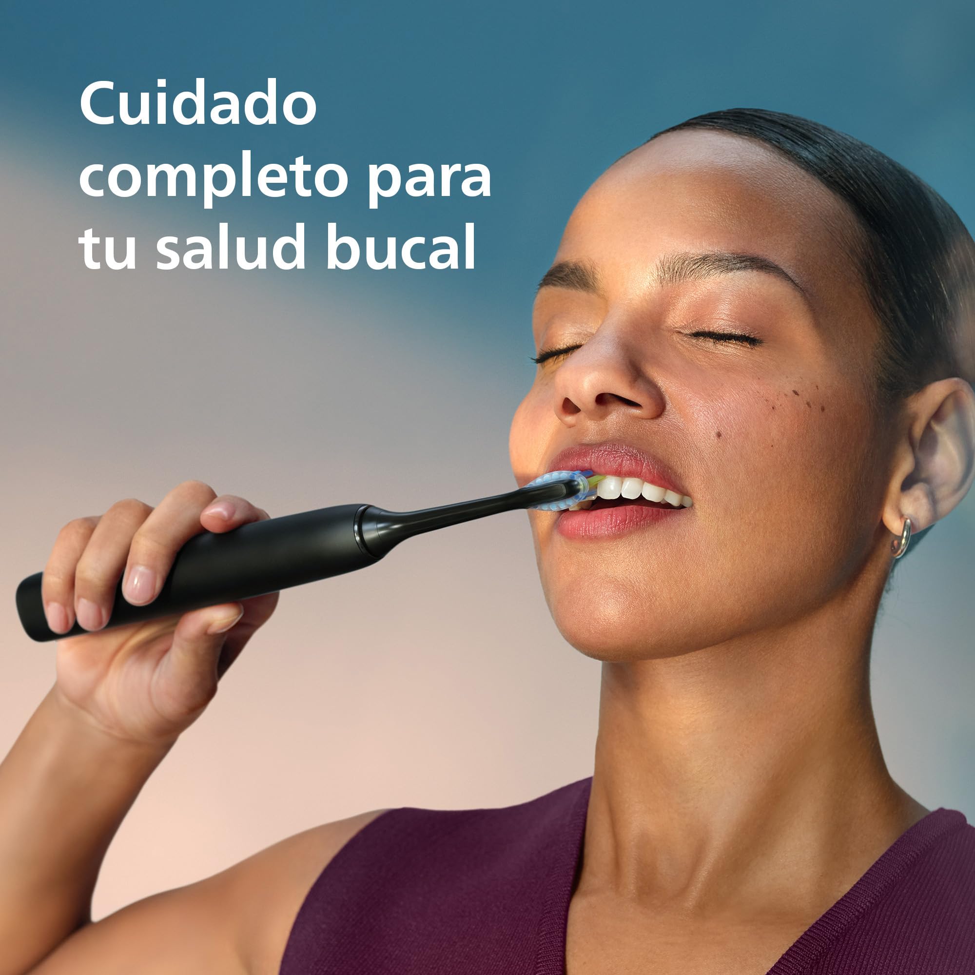Philips Sonicare DiamondClean Smart 9400, cepillo dental eléctrico, sónico con aplicación, sensor de presión, detección de cabezal de cepillado, negro, modelo HX9917/89