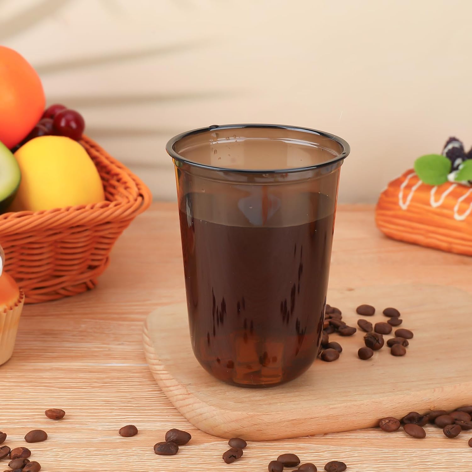 50pcs 500ml/16oz Disposable Stemless Glasses,PET Disposable Drinking Cups,Cold Party Clear Plastic Wine Glasses for Parties Birthday,Wedding,Meeting,Christmas Party Supplies. (Black) - Image 5