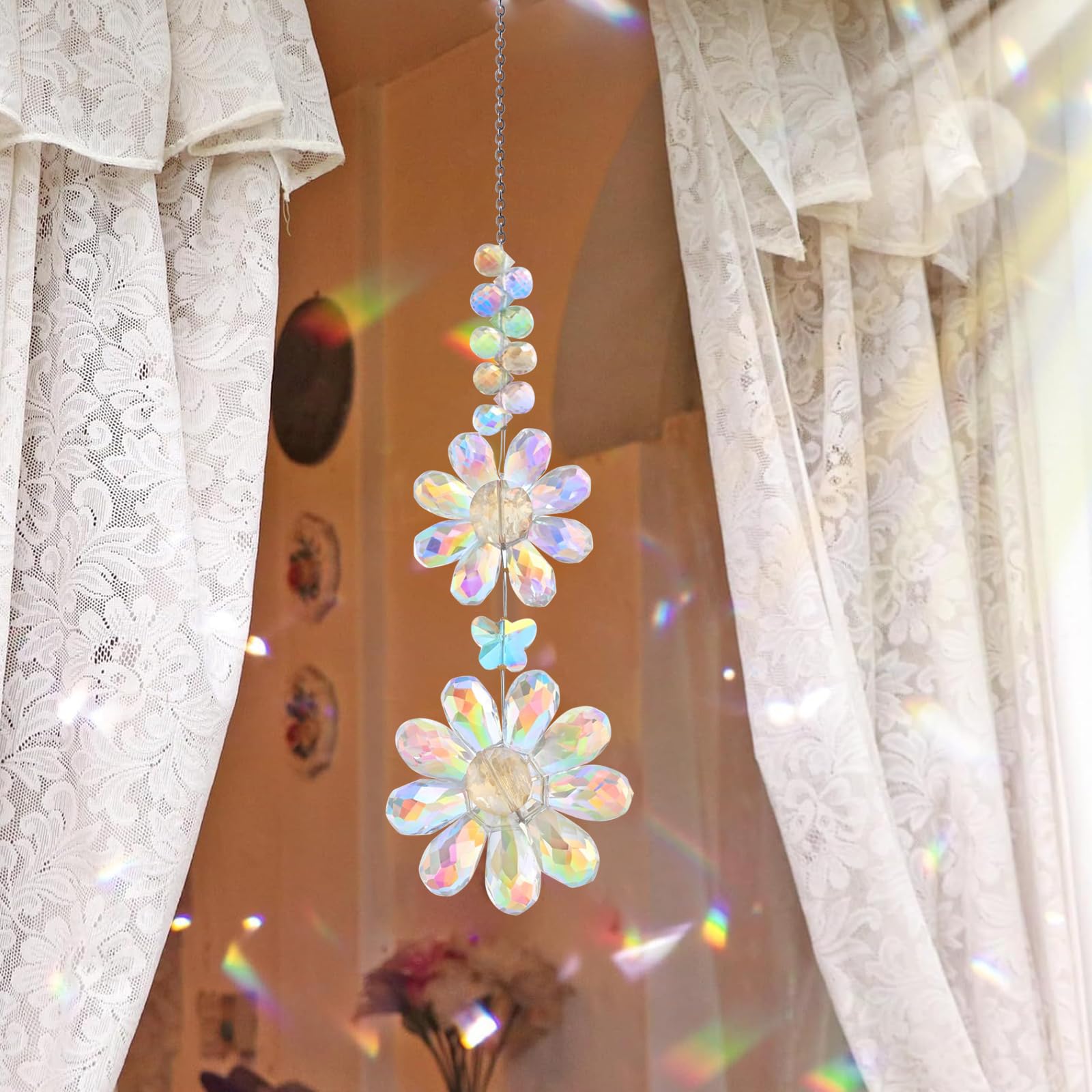 Acchiappasole Cristallo, Pendenti Prismi Cristallo, Suncatcher Ciondoli, Appeso Arcobaleno Prisma Finestra, Ciondolo Ornamento Sfere, per Casa Giardino Finestra
