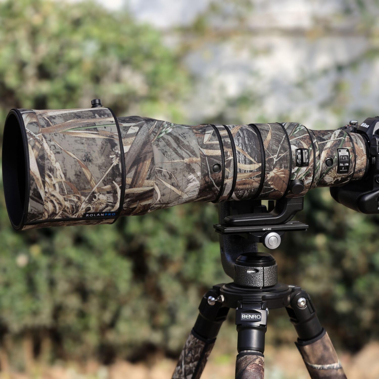 ROLANPRO Wasserdichter Lens Coat kompatibel mit Nikon Z 800mm F6.3 VR S, Camouflage Regenschutz Objektivschutzhülle Vogelbeobachtung Naturfotografie - #9 Gras-Tarnmuster