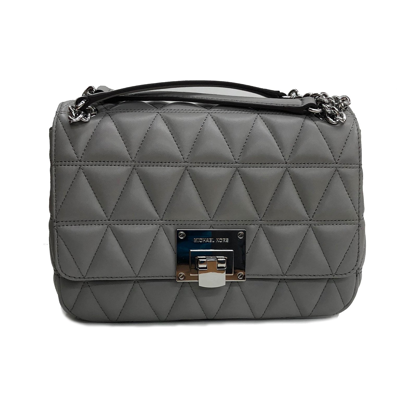 Michael Kors Vivianne MD Shoulder Flat Pearl Grey (35T8SVAF2T)