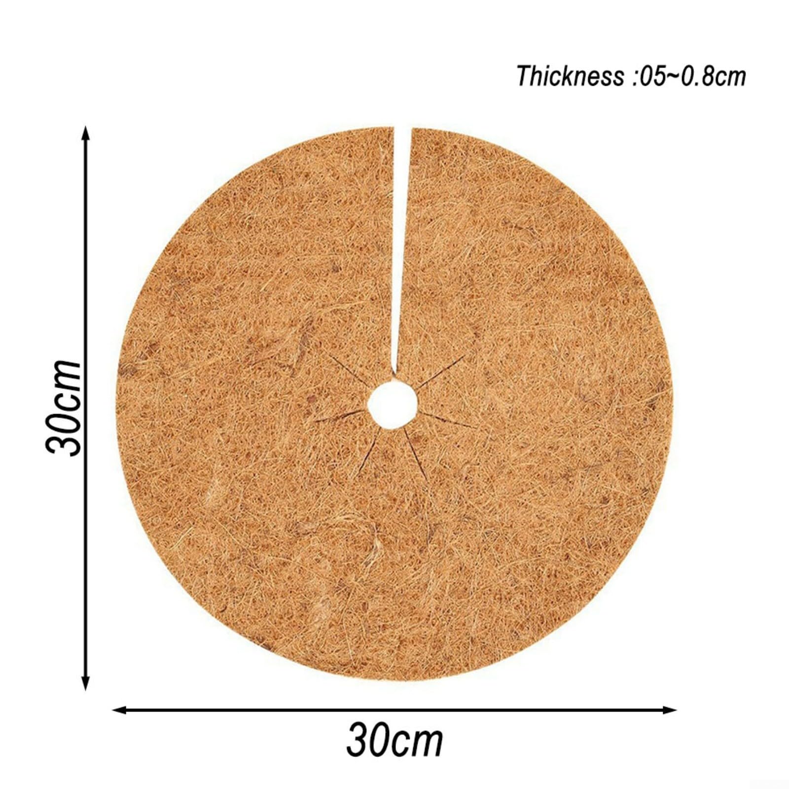 Maty ściółkowe z włókna kokosowego, 10 szt. Okrągła mata z włókna kokosowego 20 cm/30 cm do słojów drzew(30 * 30 * 0.5-0.8cm)