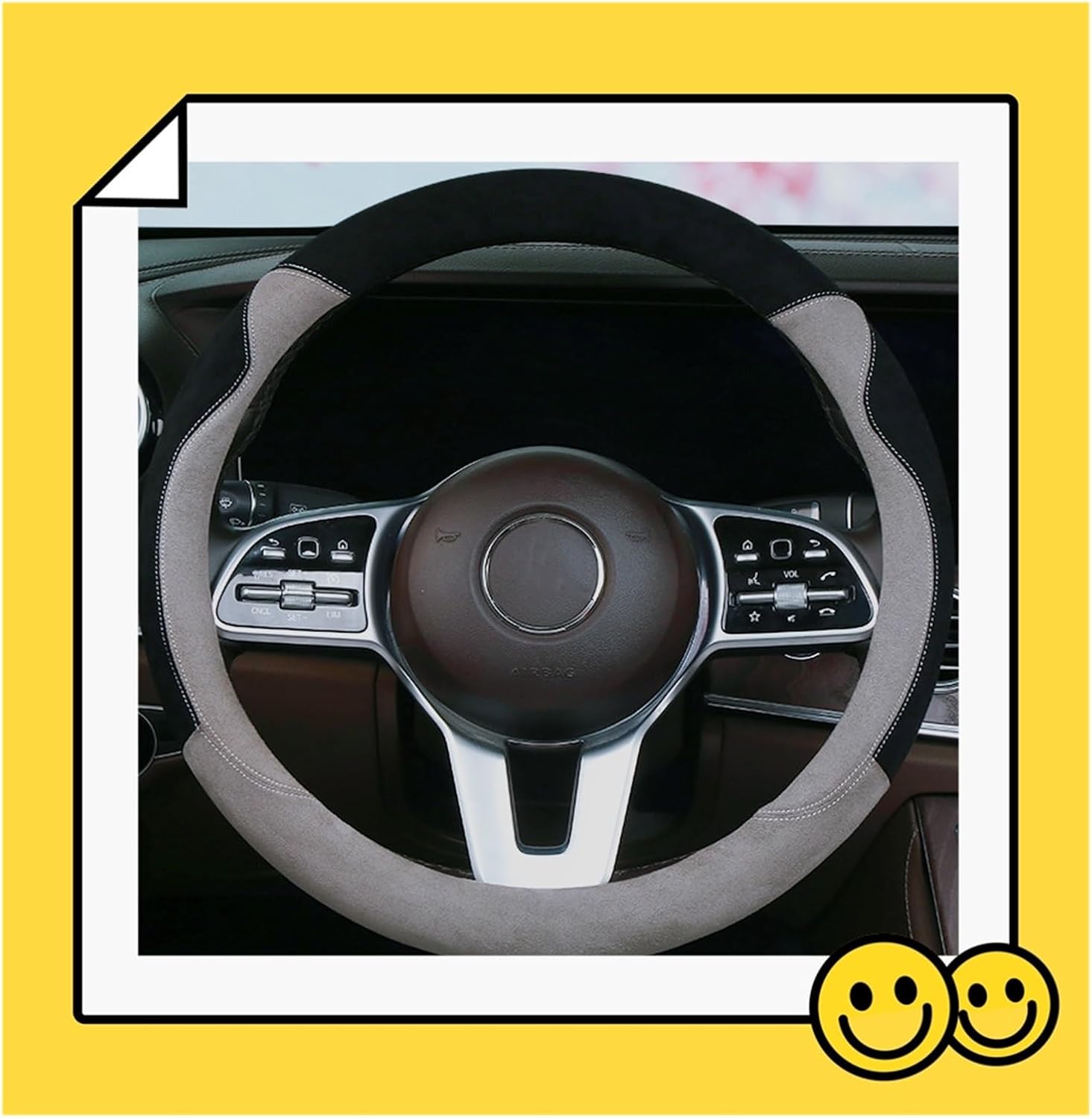 Car Steering Wheel Cover for Car Steering Wheel Cover Suede Car Accessories Four Seasons Available Hand Feeling Fine (Color : 4#)