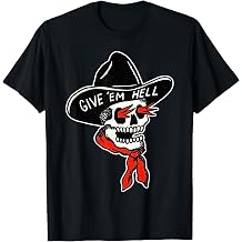 Cowboy Reaper Skull x Give em' Hell Traditional Tattoo Flash T-Shirt