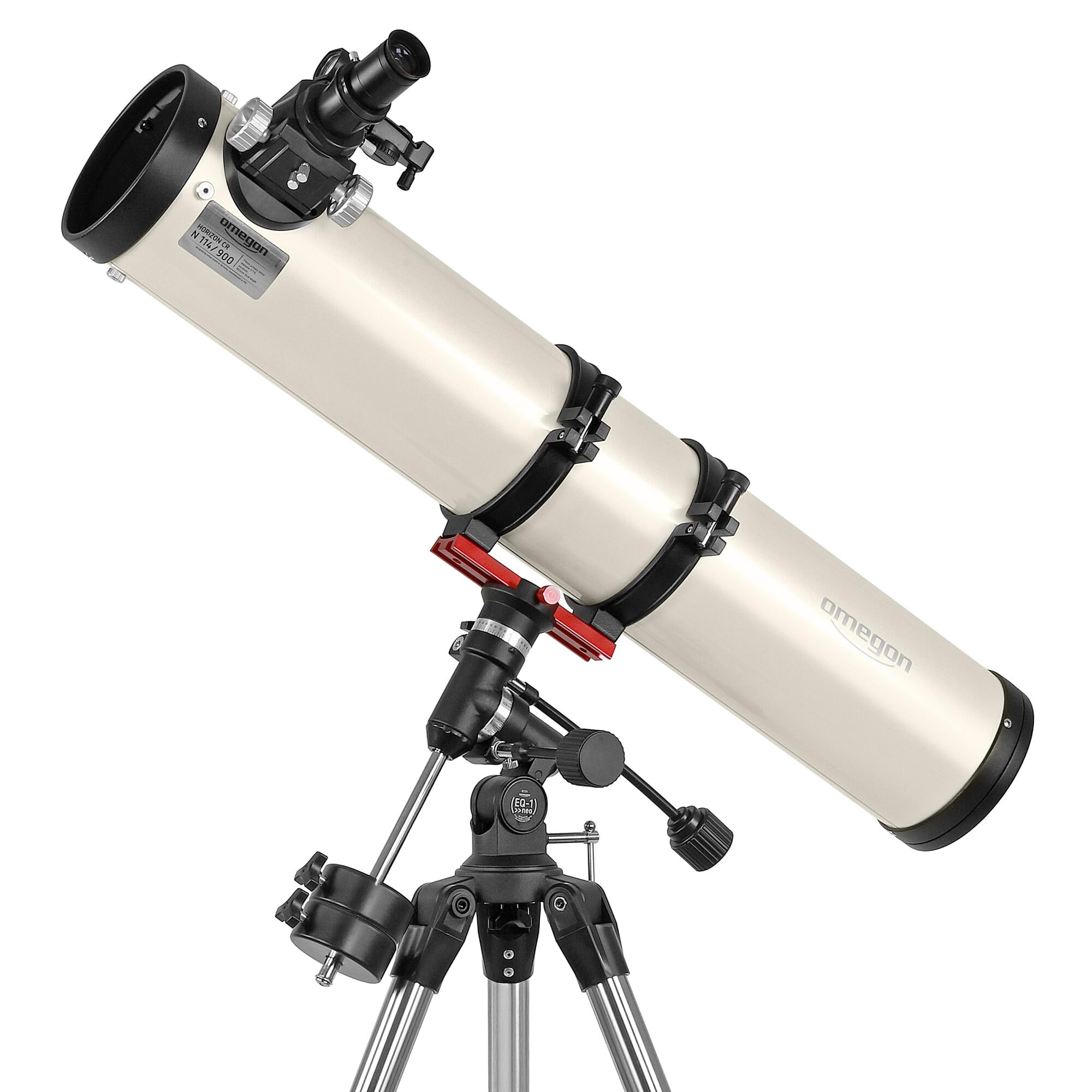 Omegon Teleskop Horizon CR N 114/900 EQ-1 Neo | parabolischer Hauptspiegel l für Deep-Sky | EQ-1 Neo Montierung | Crayford-Okularauszug | für Einsteiger & Fortgeschrittene | inkl. Zubehör