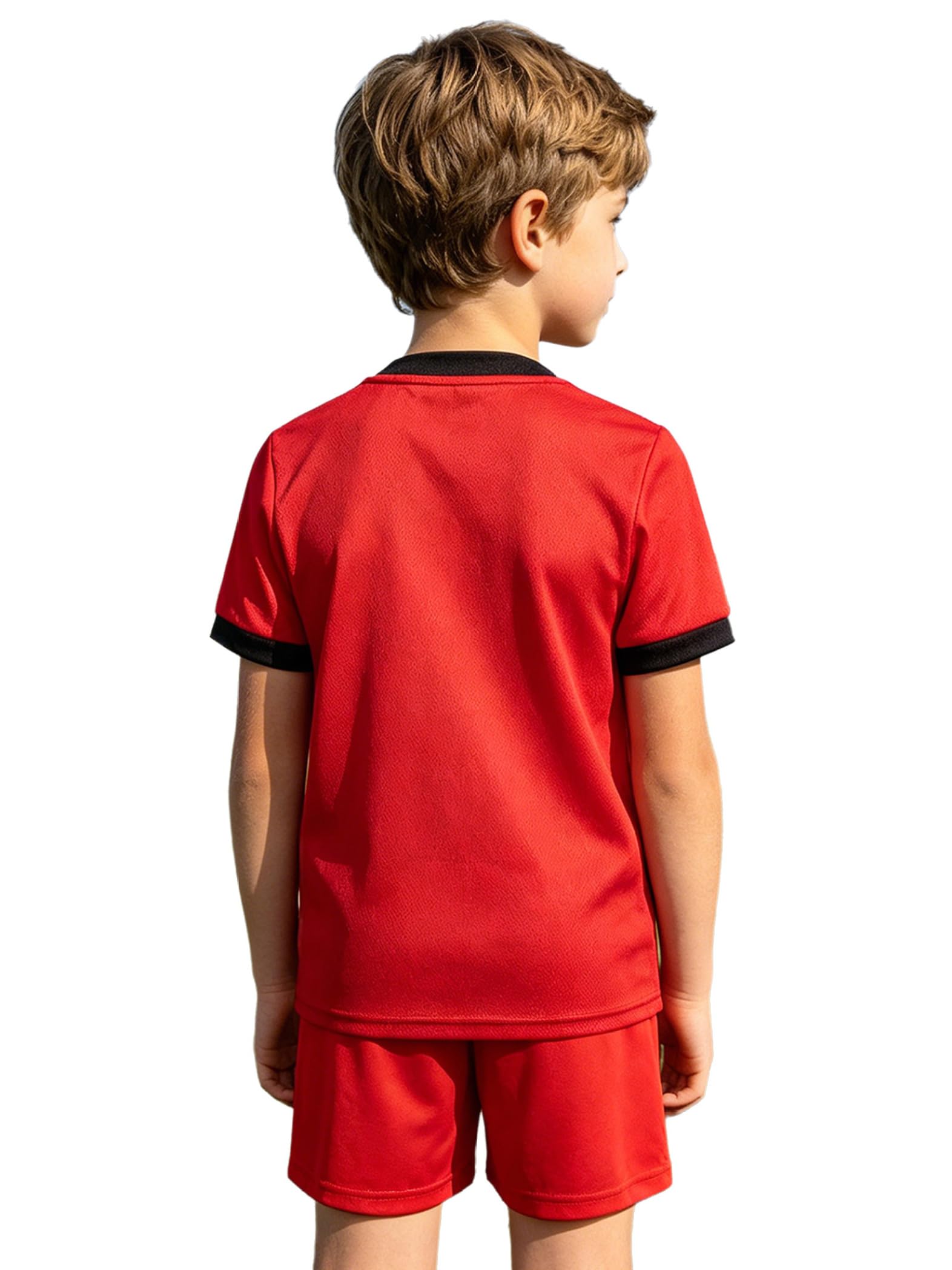 Set Trainingsanzug Sportanzug Sommer Jungen Kinder Kurzarm T-shirt Trikot mit Kurze Hosen Jogginganzug Fußball