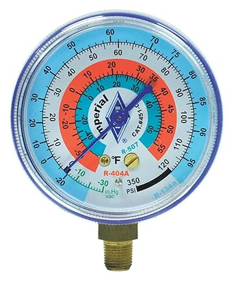 Imperial Tool 425CB Gauge, 2-1/2 Inch Diameter, Low Side, Blue, 350 psi