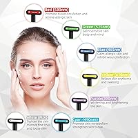 Vista 6 de Terapia de Luz LED, Varita de Cuidado de la Piel Facial de 7 Colores con Masajeador Facial, Terapia de Rejuvenecimiento de la Piel Facial LED