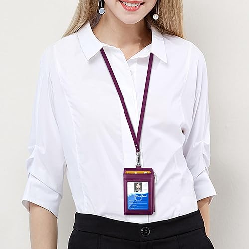 Miniatura 10 de Soporte para tarjeta de identificación ELV con cremallera, de piel sintética, con 5 ranuras para tarjetas, 1 bolsillo lateral con bloqueo RFID y