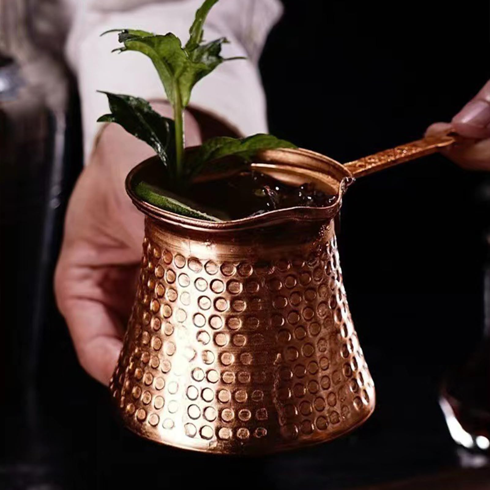 Générique Turkish Handmade - Vintage Style Copper, Wide Bottom | Small Authentic Ibrik For , Traditional Arabic, Ott Design Manufacturer