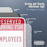 Vista 5 de SmartSign Cartel de estacionamiento reservado para empleados, paquete de 2, letrero remolcado de vehículos no autorizados, 18 x 12 pulgadas