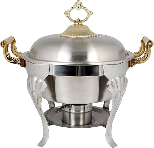 Thunder Group Capacidad de 5 cuartos de galón con mango chapado en latón, tamaño medio