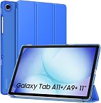 MoKo Étui pour Galaxy Tab A11+ Plus/A9+ 11 po 2025/2023, Couverture Protectrice Slim avec Dos Translucide en PC Dur pour Galaxy Tab A11+/A9 Plus, Réveil Automatique/Sommeil, Bleu Marine