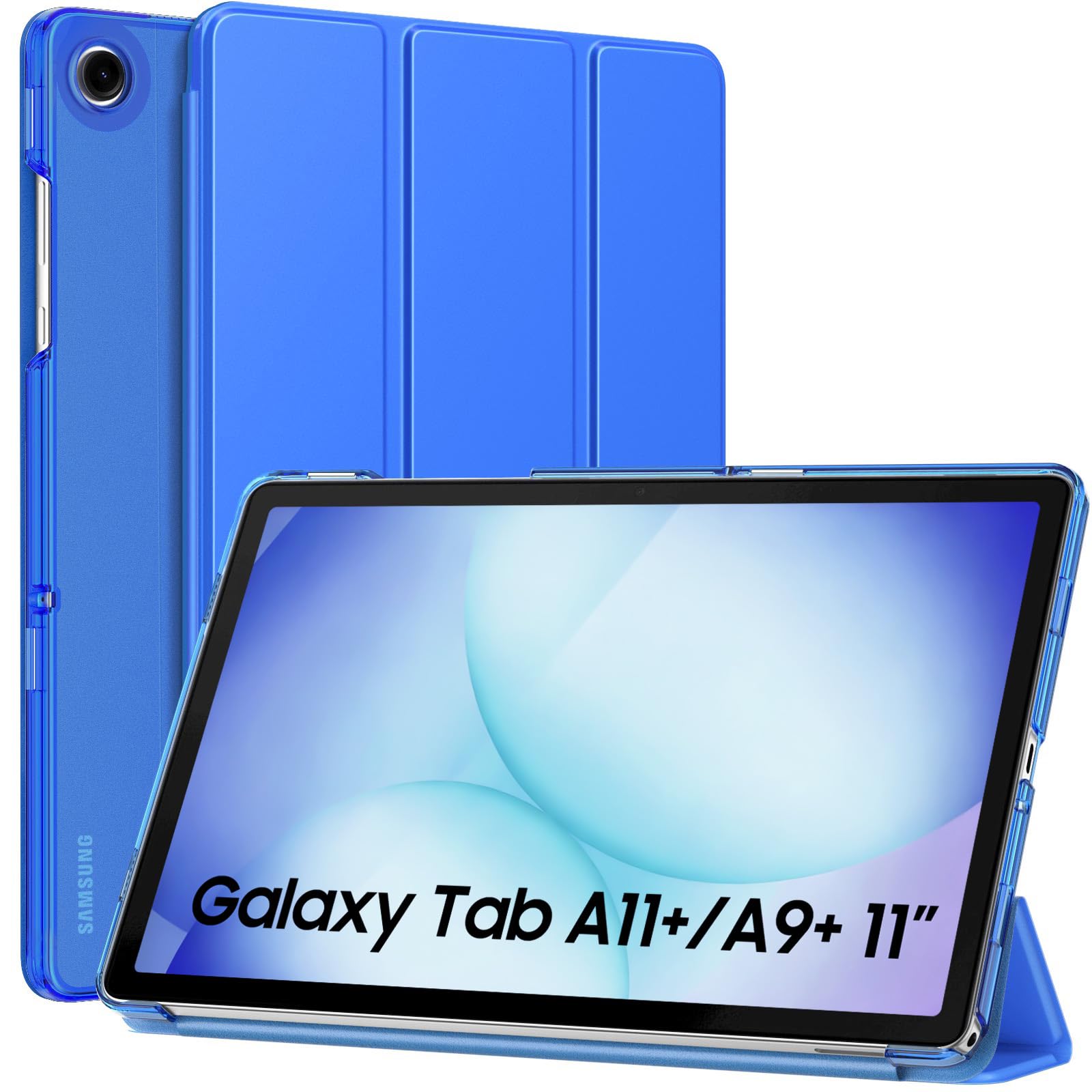 MoKo Slim Case for Samsung Galaxy Tab A11+ Plus/ A9+ Plus 11 Inch | Smart Stand Hard PC Translucent Back Shell Cover for Galaxy Tab A11+/A9+ Tablet, Auto Sleep/Wake, Cobalt Blue