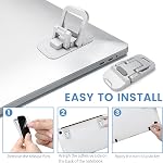 2pcs Alloy Mini Laptop Stand for Desk, Silver Computer Keyboard Stand, Self-Adhesive Invisible Computer Stand for Laptop