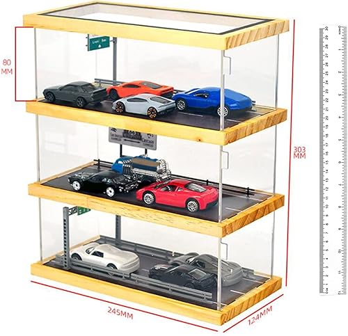 Miniatura 3 de 164 Diorama Estacionamiento Escena Modelo Escaparate de acrílico, Coche de exhibición de diseño de paisaje de mesa, regalos de colección, decoración