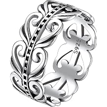 Suplight S925 Sterling Silver Celtic Knot/Evil Eye/Infinity Symbol Band Ring, 2/3/5/8mm Vintage Finger Thumb Ring for Women Size 4-13 with Gift Box
