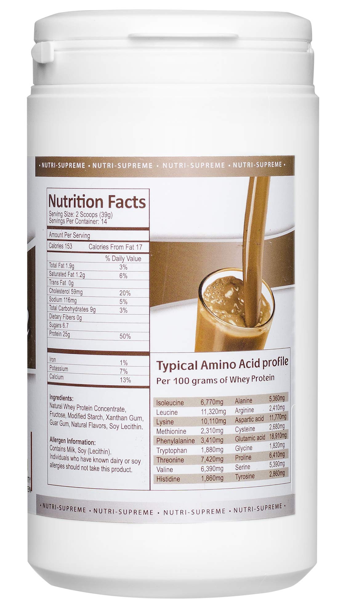 Whey Protein Powder Rich Coffee Dairy Cholov Yisroel - 1 pound