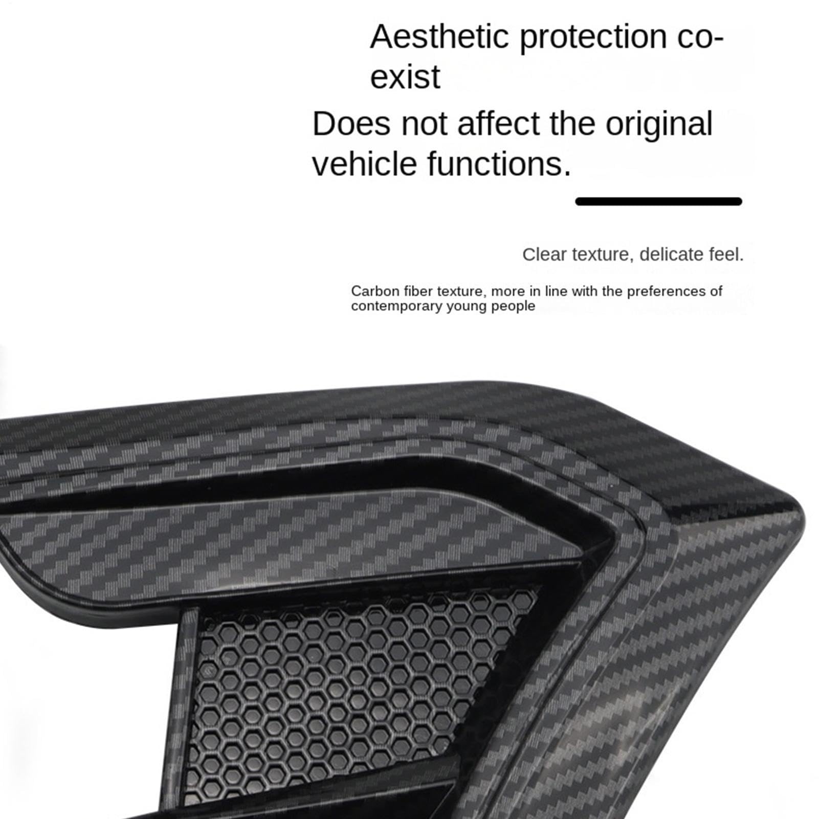 Sportivo per rivestimento esterno, adesivo rimovibile in ABS per le prese d'aria laterali, grafica decorativa per auto, impermeabile, adesivo universale per carrozzeria
