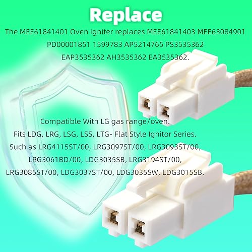 Miniatura 4 de MEE61841401 MEE61841403 MEE63084901 Cocina de gas Encendedor de estufa compatible con hornos y cocinas LG, reemplazo del ignitor PD00001851 1599783