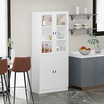 Amazon｜YOILIFE 食器棚 キッチン収納 ハイタイプ キャビネット