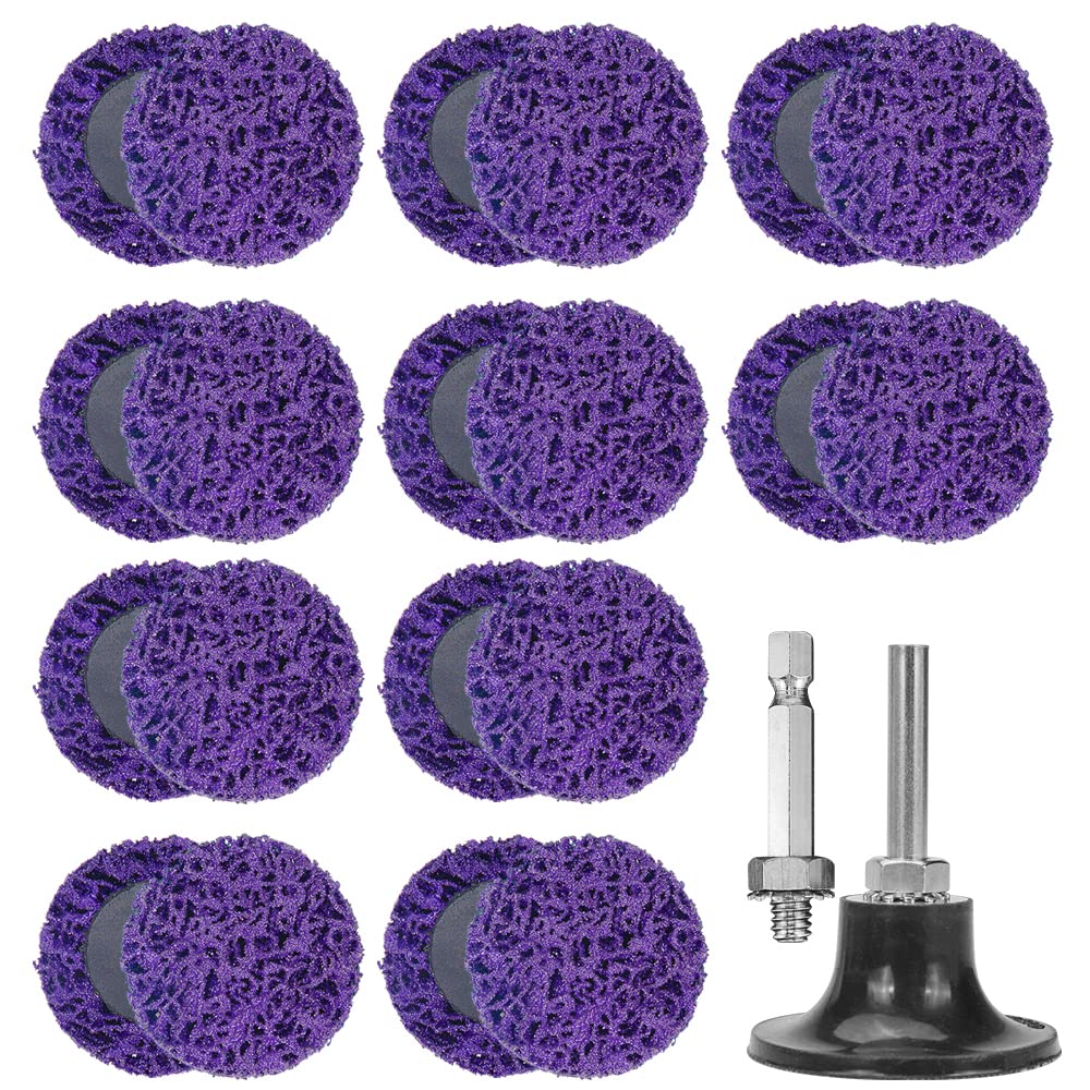 30Pcs 2inch Nylon Quick Change Sanding Discs Set, with 1/4" Holders, Die Grinder Surface Conditioning Burr Rust Paint Removal