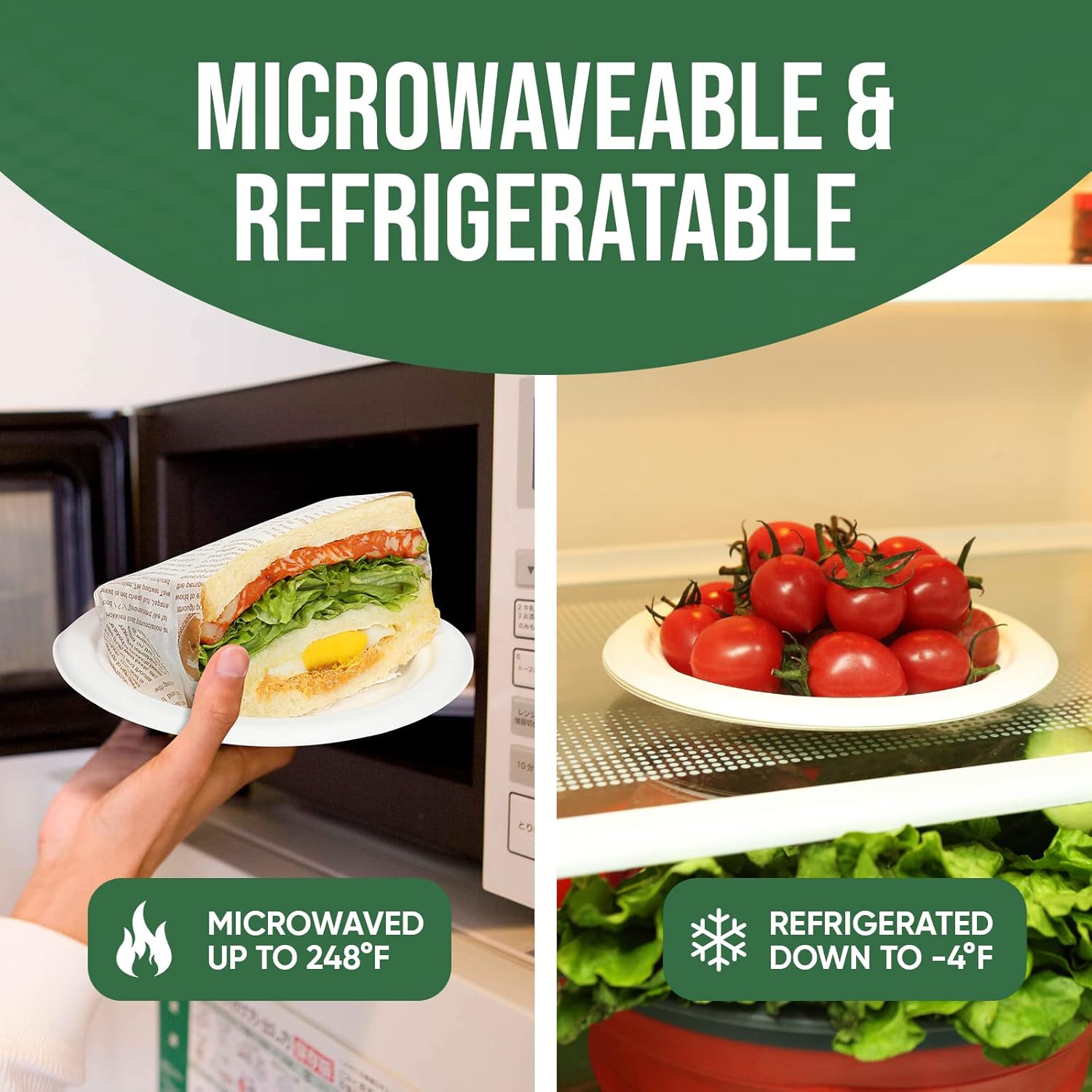 Dessert Plates, 100 Pack Small Paper Plates, Paper Plates 6 Inch – 100% Compostable Plates, Water & Oil Proof Disposable Plates, Microwavable Perfect Paper Plate For Party - White - Image 4