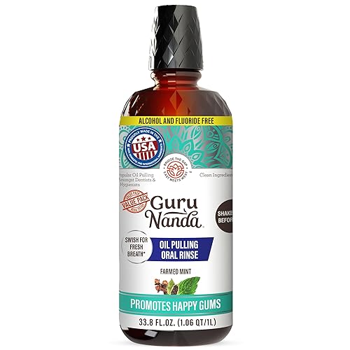 Miniatura 9 de GuruNanda Extractor de aceite (Mickey D's) con aceite de coco, 7 aceites esenciales y vitaminas D, E, K2, enjuague bucal sin alcohol, apoya la salud