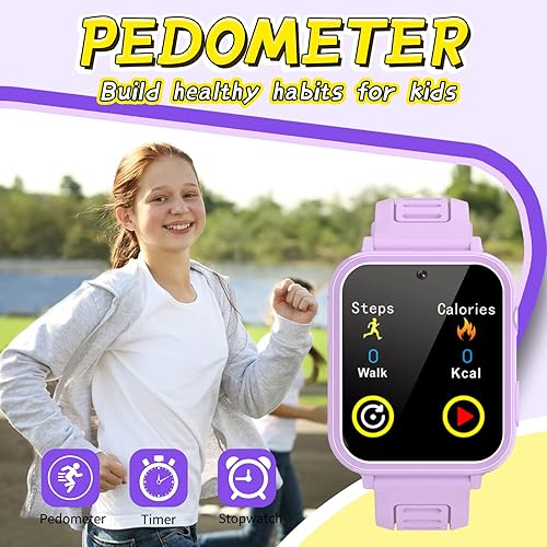 Miniatura 6 de Vakzovy Reloj inteligente para niños y niñas, reloj inteligente para niños de 4 a 12 años con 24 juegos, cámara HD, reproductor de música,
