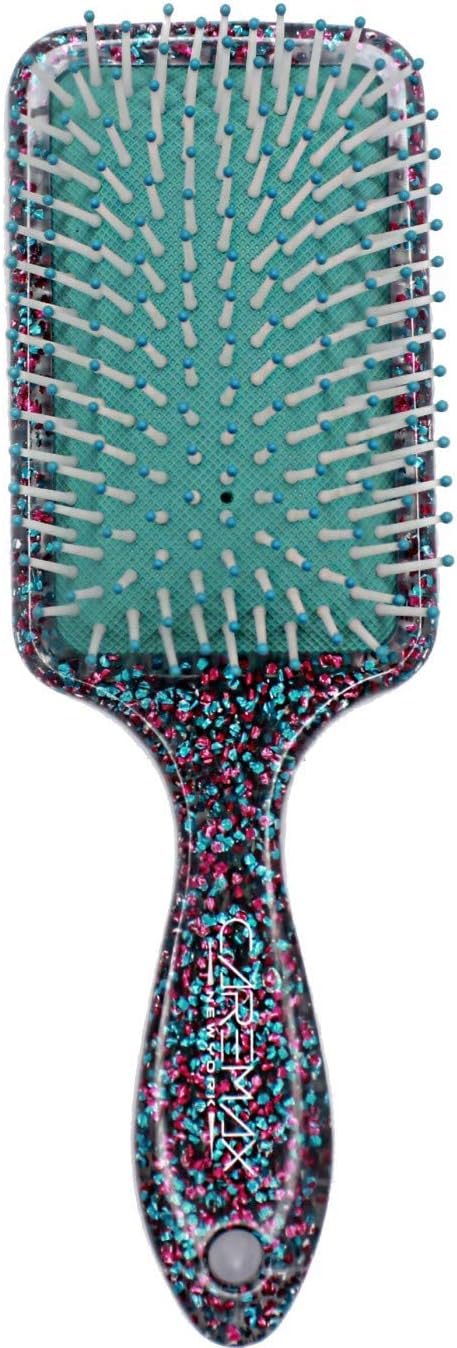 New Paddle Cushion Hair Brush Glitter For Women, Men, Kids, Straightening,Detangling With Quality Nylon Bristles & Rubber Cushion For Scalp Massage, Smoothing For all type of Hair