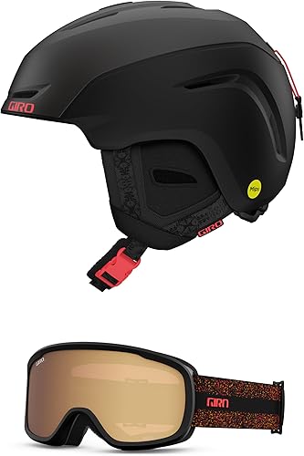 Miniatura 18 de Casco Giro Avera para esquí - Casco de snowboard para mujeres y jóvenes (Combo) Lirio de Tigre Negro Mate - Lirio Tigre/Expedición Naranja