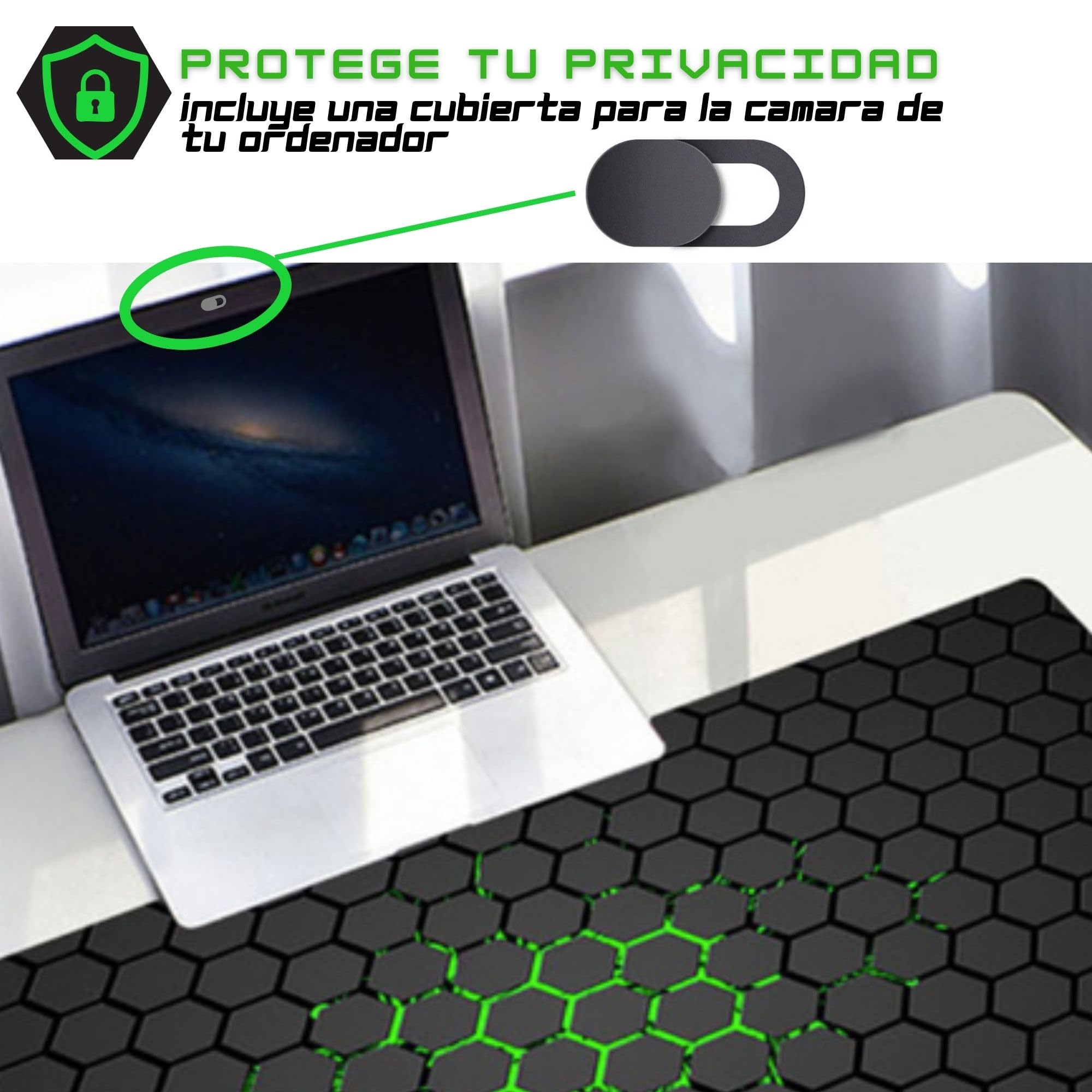 Alfombrilla Ratón Gaming, 800x300, Alfombrilla XXL, Tapete Rato XXL, Mouse Pad, Alfombra Escritorio, Mouse Pad Gaming, Alfombrillas Raton, Almohadilla Raton, con Cubierta Camara. (1 ud.)