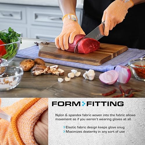 Vista 17 de Glove Station Ultra Durable Series Cut Resistant Gloves - Cutting Gloves for Chefs, BBQ and Cooking - Level 5 Protection Gris granito
