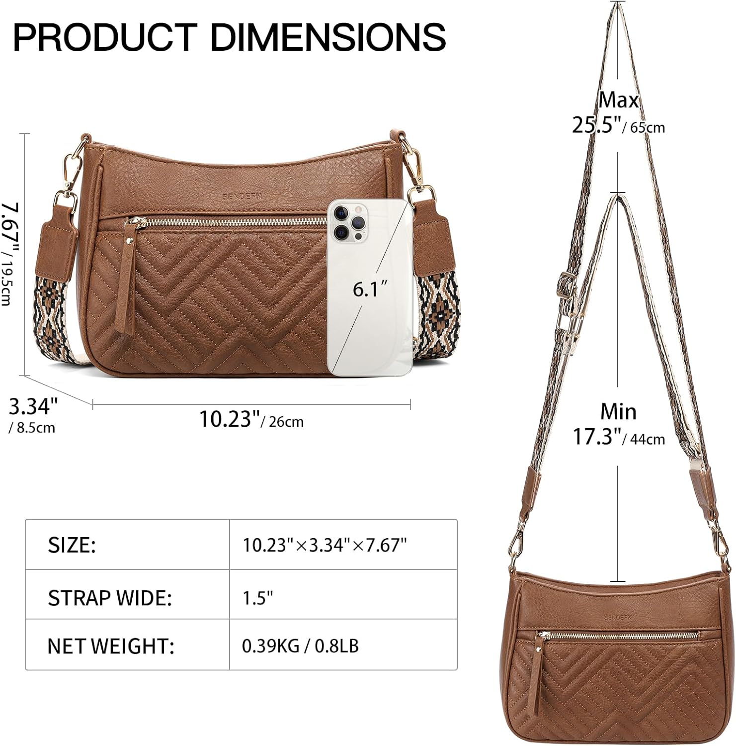 SENDEFN Leather Tote Bag for Women Work Shoulder Bag Large Top Handle Handbags and Ladies Travel Purse with Zipper Pocket - Image 7