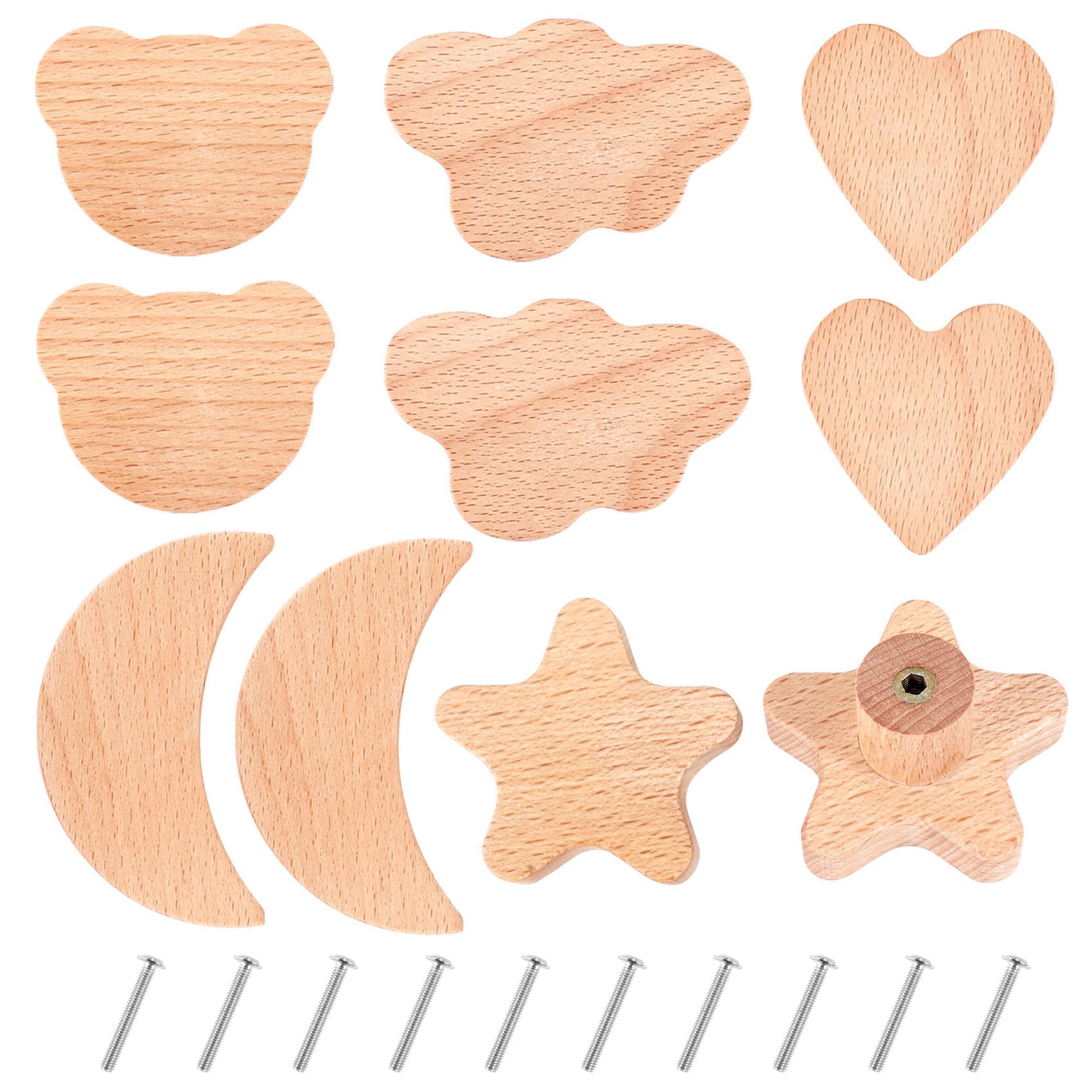 Manopole per in legno massello 10 pezzi per bambini decorazione naturale mobili bottoni