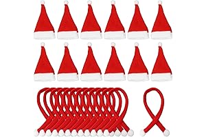 Honbay Christmas Mini Santa Hats Silverware Holders DIY Wine Bottle Ornaments