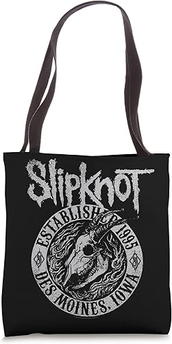 Bolsa oficial Slipknot de cabra con llamas de cabra color negro Blanco 16 pulgadas